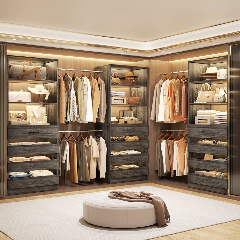 Closet System, Oak Gray