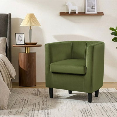 Barrel-Shaped Upholstered Velvet Chair