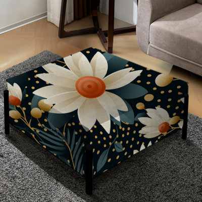 Victorian Elegance Polka Dots Pattern - Polka Dots Large Square Ottoman