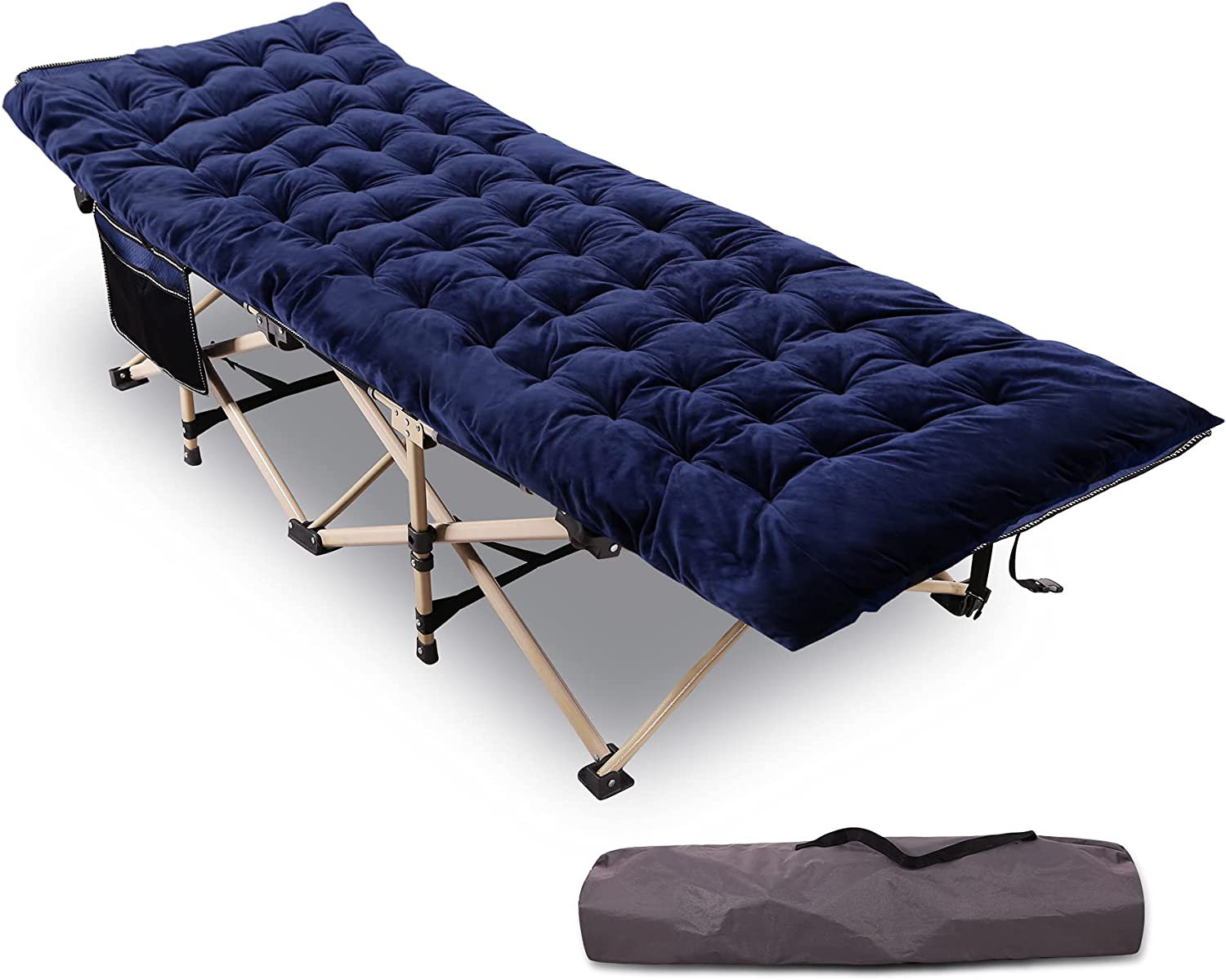 Bonnlo Lit de Camp Pliable en Acier avec Sac de Transport Lit de