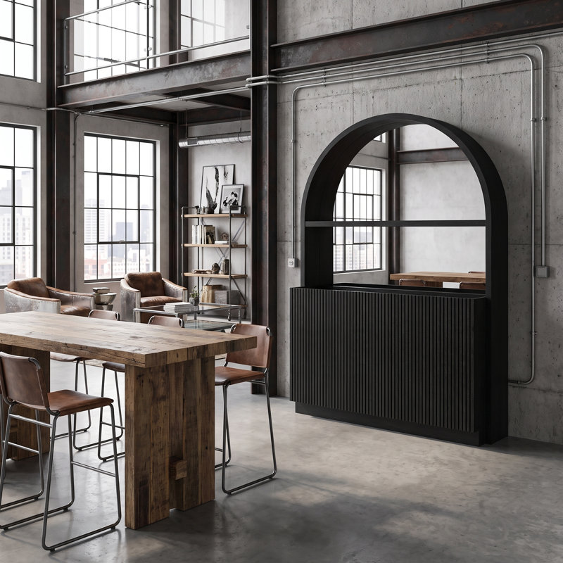 Prohibition Series Back Bar - Walnut By RAM Game Room By RAM Game Room, Black