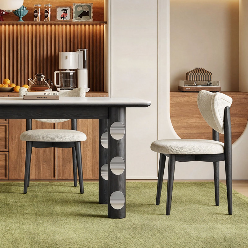 Table de salle à manger Retro Black Rock, 29.5" H x 70.9" W x 31.5" D, 9