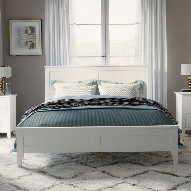 Lit plateforme Modern, Blanc, Double