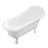 61" Streamline Clawfoot Soaking Acrylic Bathtub With Drain, Clawfeet, and Bamboo Tray-51346612-76696978