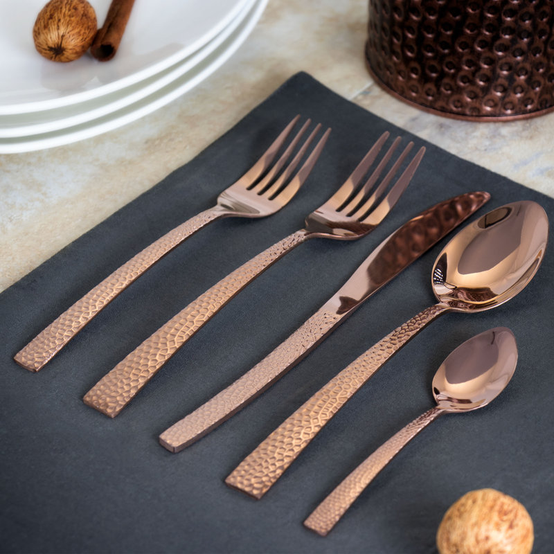 Mega Chef Baily Stainless Steel Flatware Set - Service for 4, Rose Gold