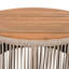 Corde, bois, table basse, hauteur de 14,53 pouces, cadre en fer à grande surface, hauteur, pièce