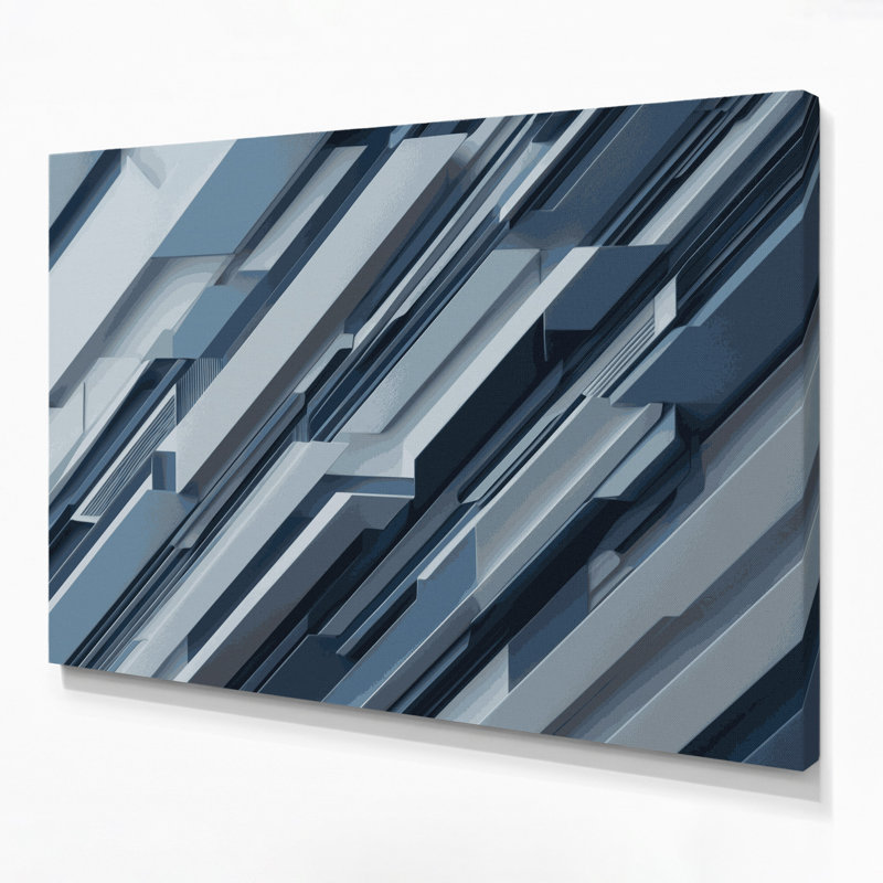 «Geometric Abstraction 32», art mural sur toile grise, H 24 po x l 36 po