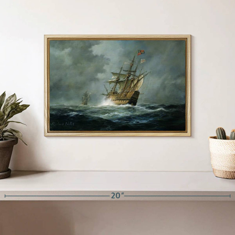 Mary Rose, Floating Frame Natural Wood, 13" X 9"