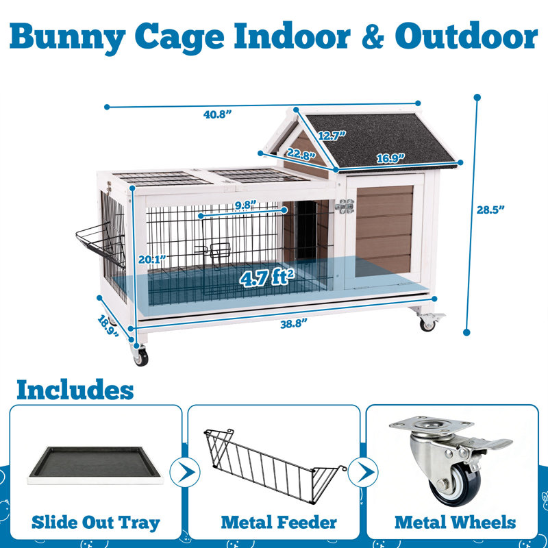 Cage à lapin résistante aux intempéries Gerno