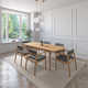 Hardvard Indoor Oak and Wood Extendable Dining Table