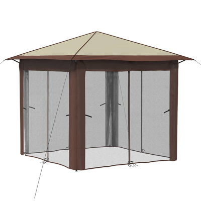 vidaXL Gazebo 210D Oxford with Silver Coating Outdoor Structures Garden Canopy