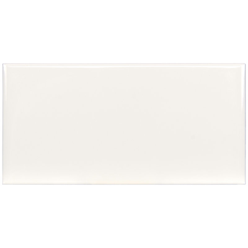 Segment 3 in. x 6 in. Glossy Ceramic Subway Wall Tile, Blanc