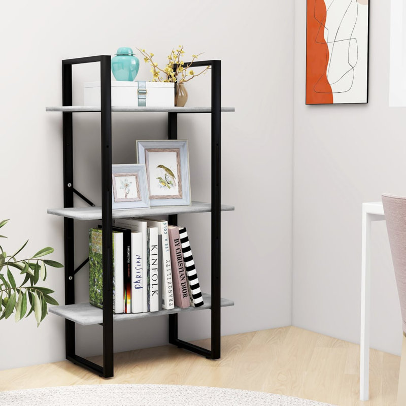 Storage Shelf 23.6"x11.8"x41.3" Engineered Wood, Concrete Gray