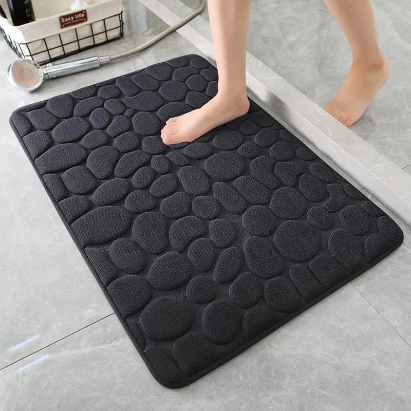 Karun Non-Slip Bath Rug, Black