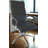 Liberty High-Back Mid-Century Modern Fully Upholstered Office Chair with Pillow Back, Arms, and Chrome Frame, Black-1743339881-1743339880