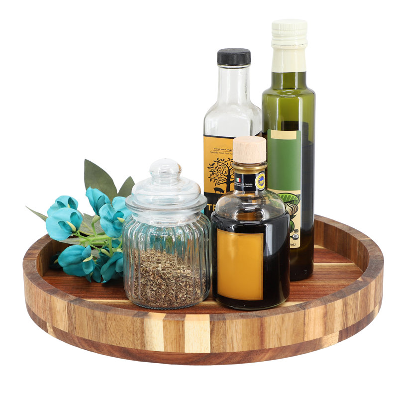  Plateau paresseux en bois d'acacia, H 2,25 po x L 13 po x l 13 po