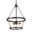 Lustre industriel Houghtaling à 3 lumières, intensité variable, en forme de roue de chariot, noir mat, pour salle à manger