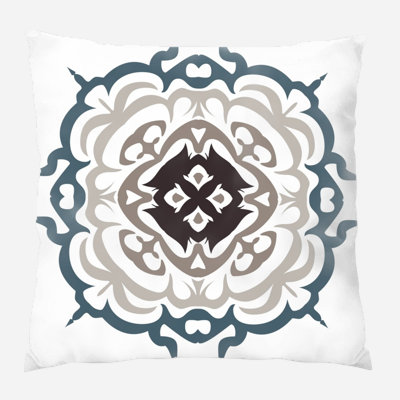 Flourish Geometric Microsuede Reversible Throw Pillow