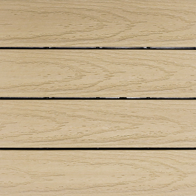 12" x 12" Composite Interlocking Deck Tile in Japanese Cedar