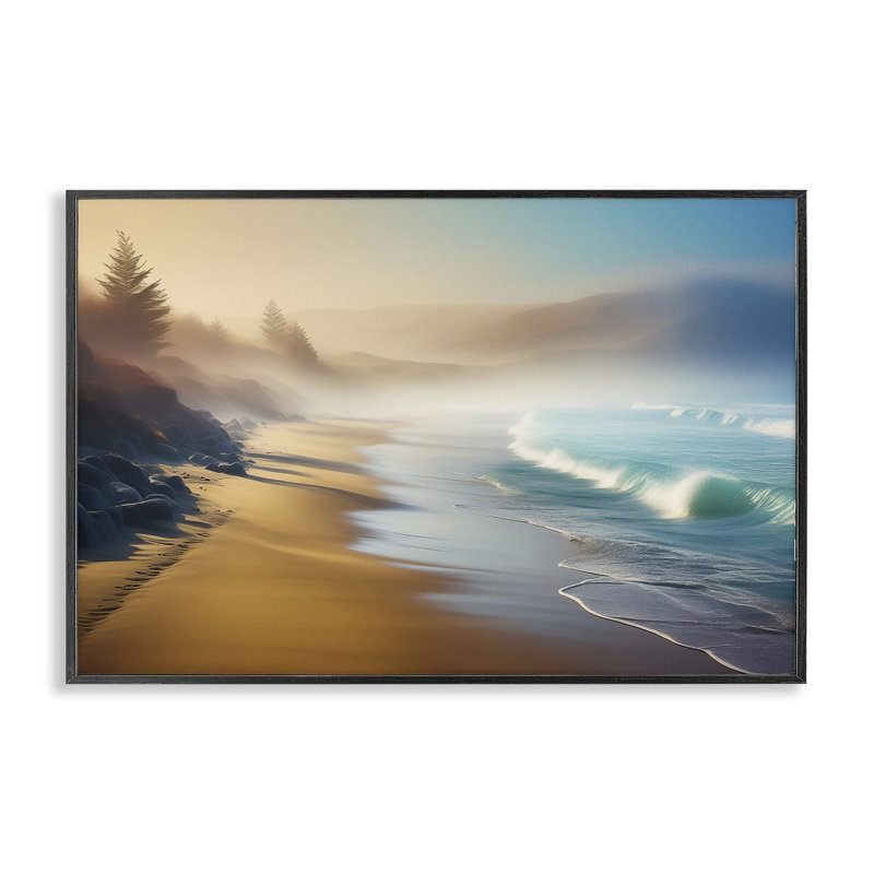 Estampe numérique  Smooth Beach Tide par Noah Bay, H 20 po x l 30 po, Giclée encadrée noir minuit