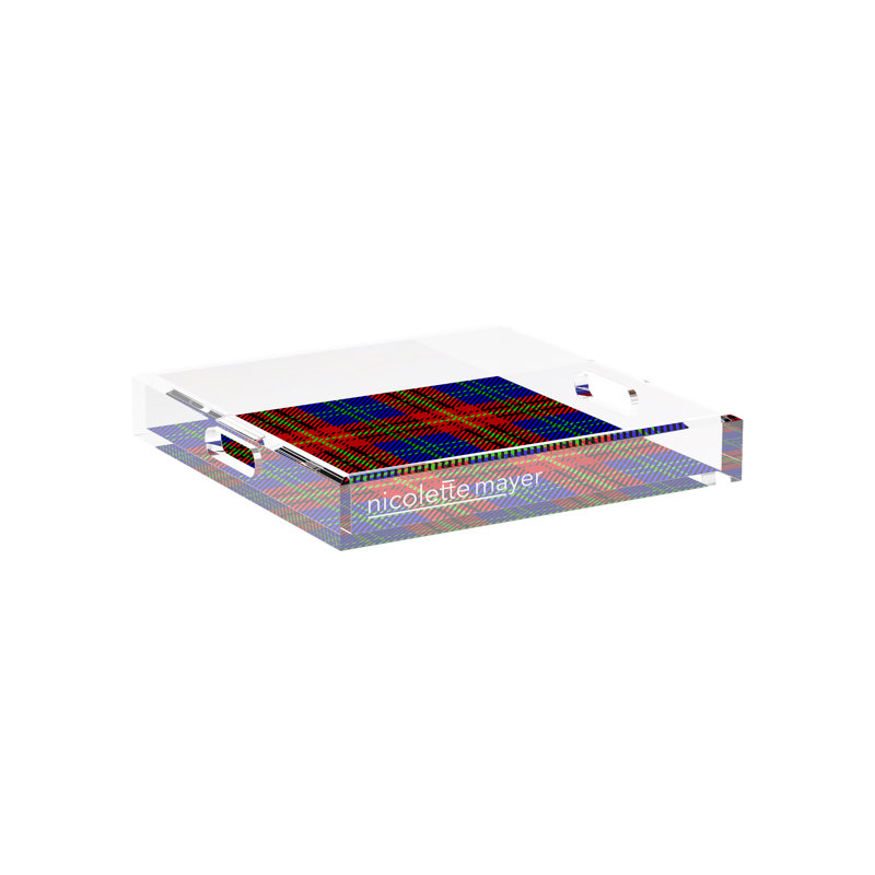 Tartan Acrylic Square Decorative Tray