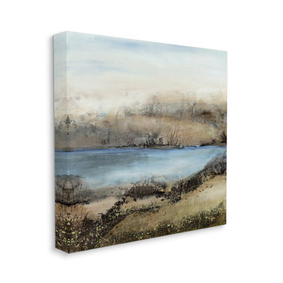 «Rustic Pond Water Abstract Muddy entourant le paysage XXL, art mural sur toile tendue par Ruth Fromstein