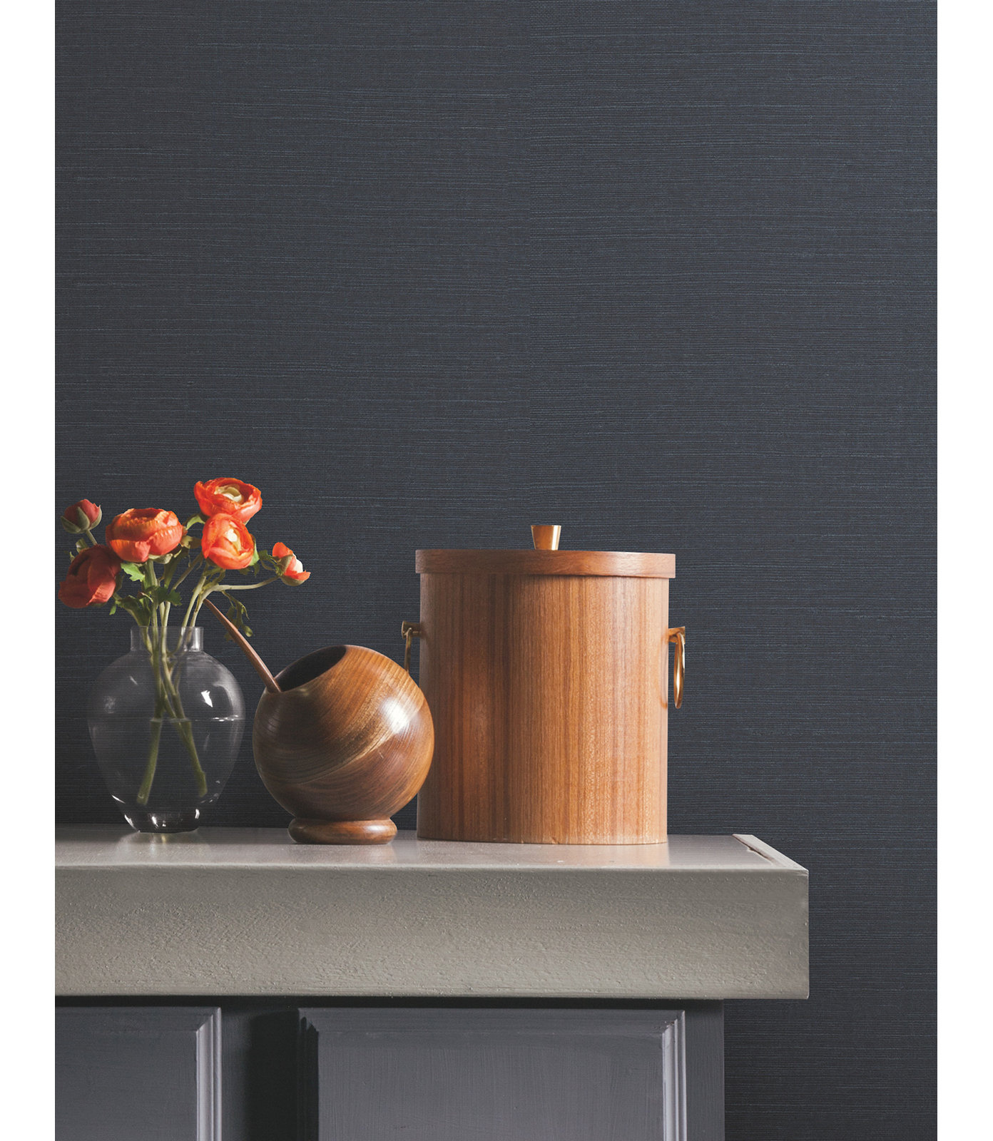 Natural Sisal Peel and Stick Grasscloth Wallpaper, Blue