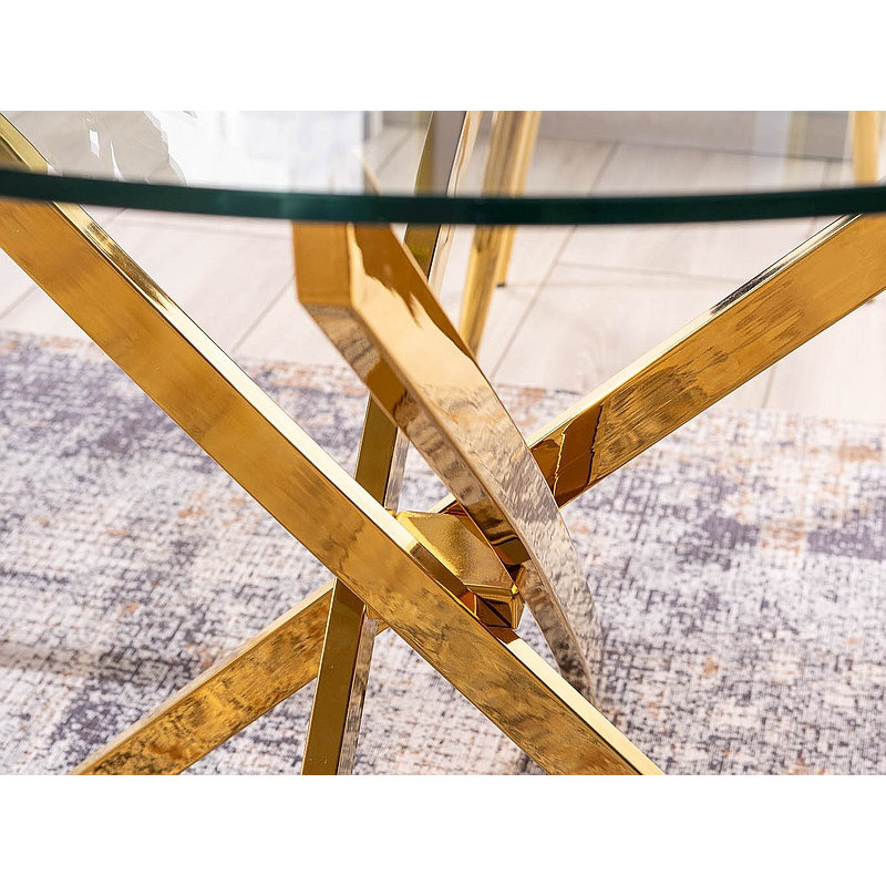 Medora Round Glass Top Dining Table