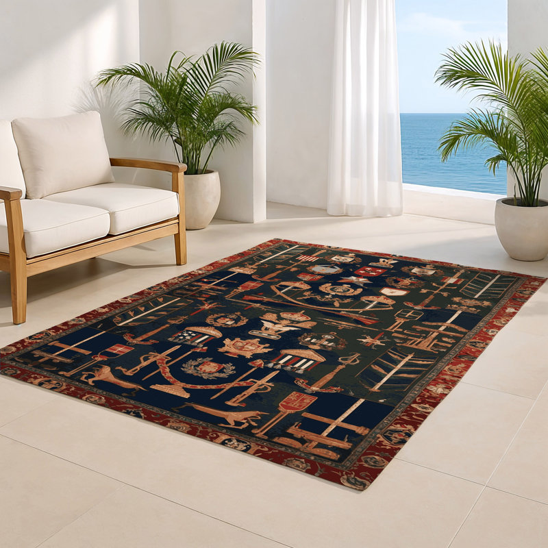 Tapis mauve d'intérieur et d'extérieur French French, Rectangle 9 pi x 12 pi