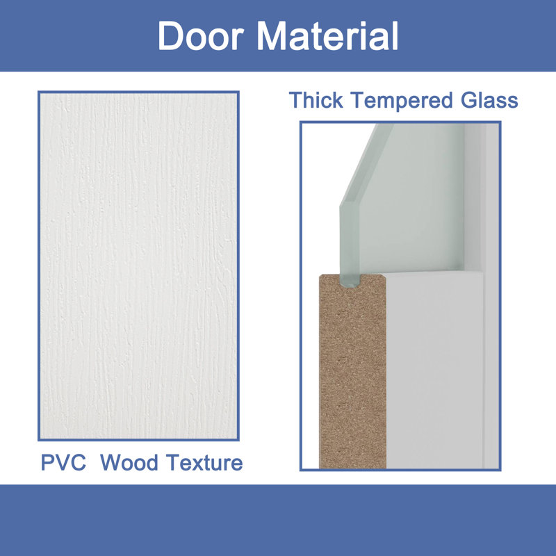 72 in. x 80 in. White MDF Sliding Door with Frosted Glass Panels