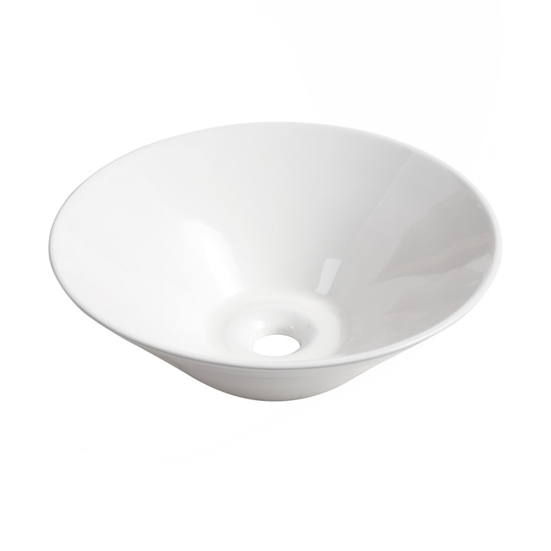 Ceramic Round Above Counter White Bathroom Sink Art Basin