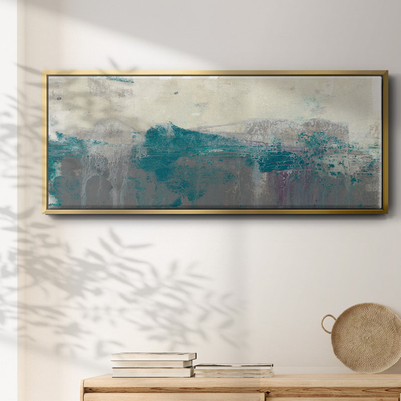 Teal Range II- Framed Canvas
