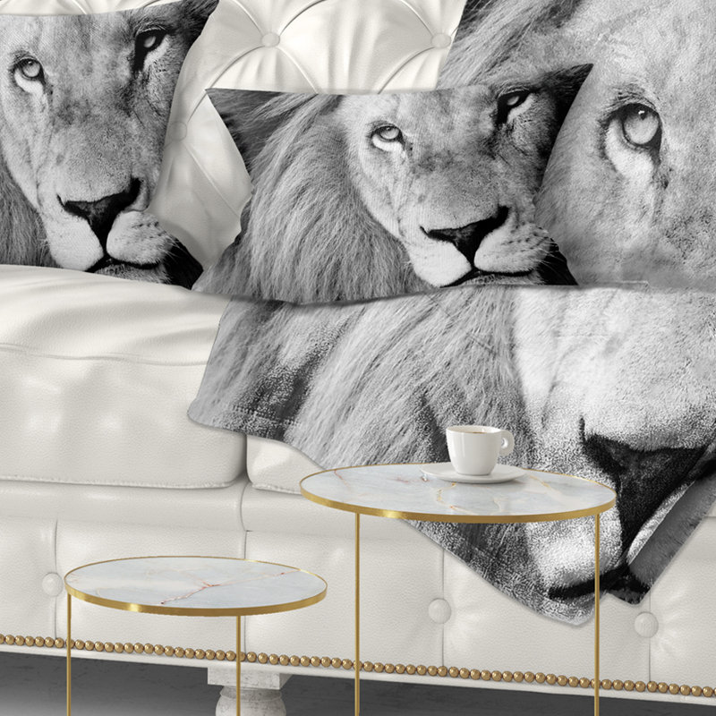 Coussin lombaire pour tête de lion animal