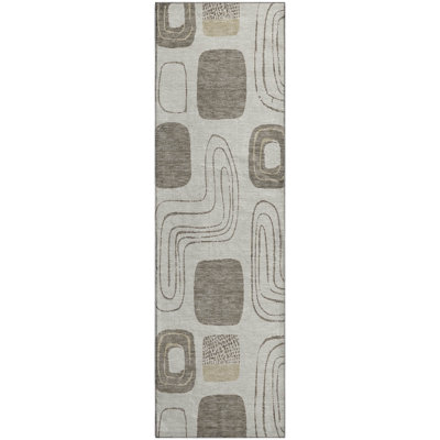 Premium Machine Washable Slesnick AMF1670 Geometric Rug