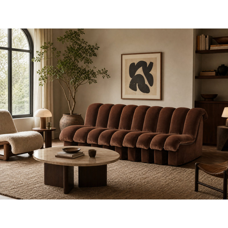 Système de canapé lounge modulaire et mince, module d'assise configurable avec ou sans dossier, 1 module d'assise (avec ou sans dossier)