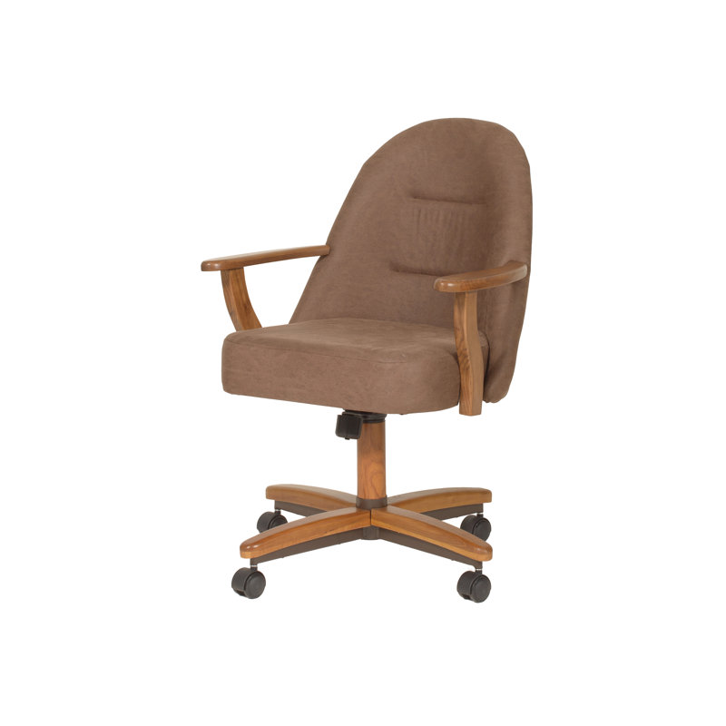 19'' H Upholstered Walnut Armchair, Chocolate