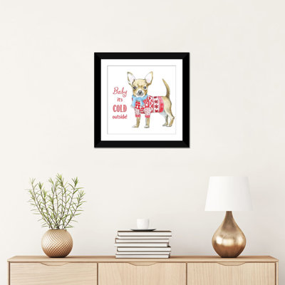 « christmas glamour pup i », impression sur toile