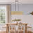 Amissa 5 - Light 36in Dimmable Natural Rattan Kitchen Island Chandelier Pendant