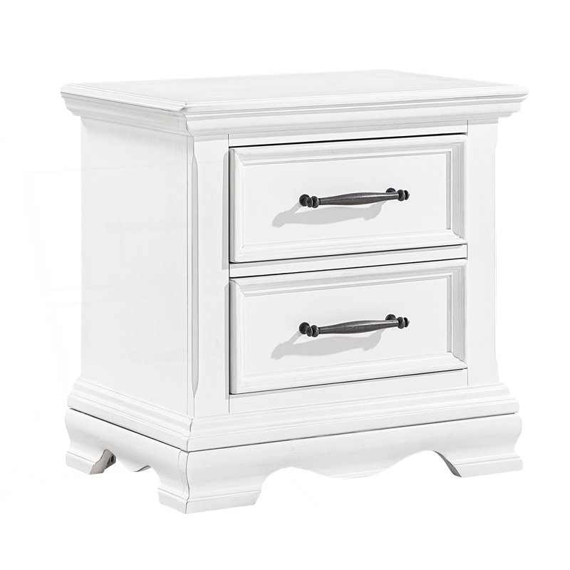 Charming 2-Drawer Nightstand, Bedside Table