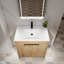 Meuble-lavabo autoportant avec lavabo en céramique et portes à fermeture en douceur-750854919