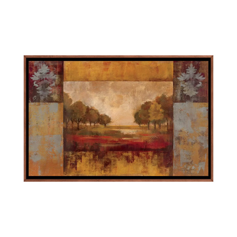 «Landscape» par Silvia Vassileva - reproduction d'art, H 40 po x l 60 po x 1,5 po, Toile avec cadre en bois brun classique