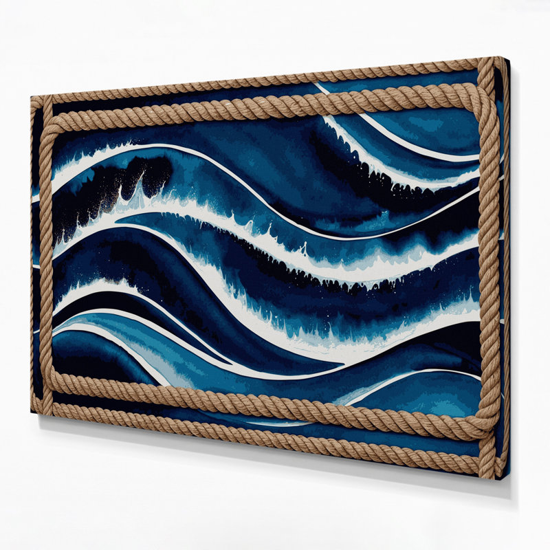 Art nautique sur toile bleu, 20" H x 30" W
