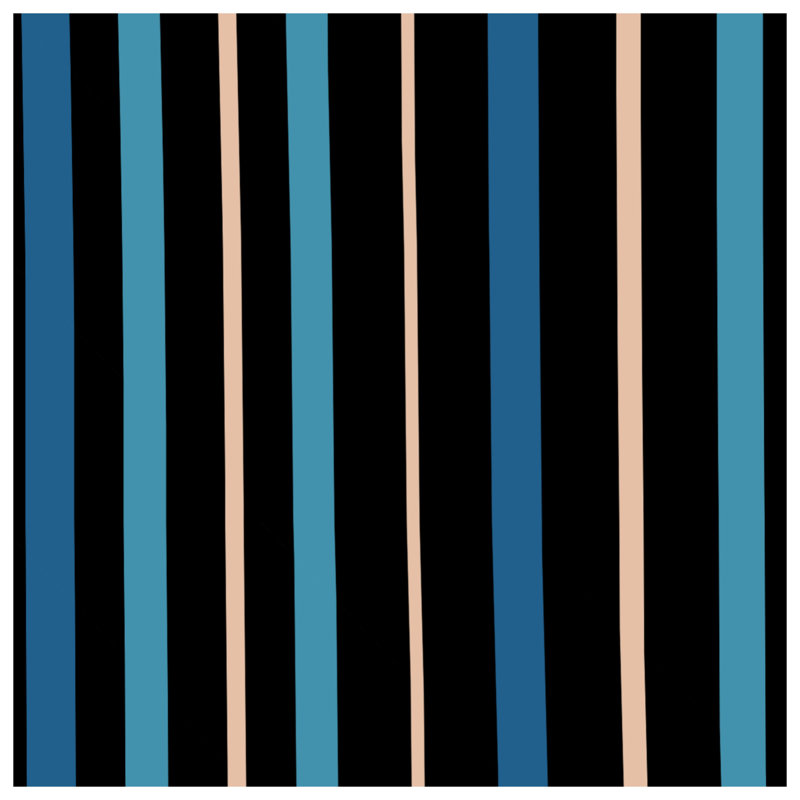 Édredon rayé noir et bleu, Simple extra long