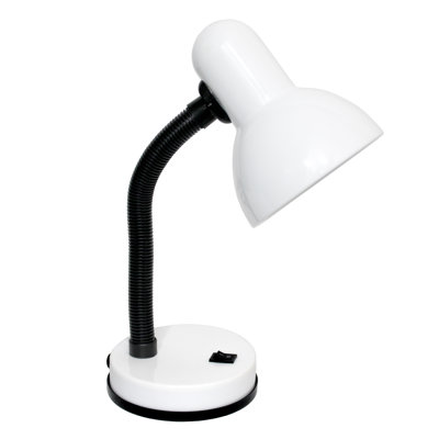 Lampe de bureau à col de cygne Frigon, blanc neige, 36,2 cm (14,25 po) de hauteur