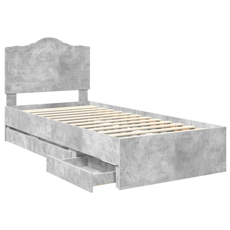 Bed, Single (3'), Concrete Grey