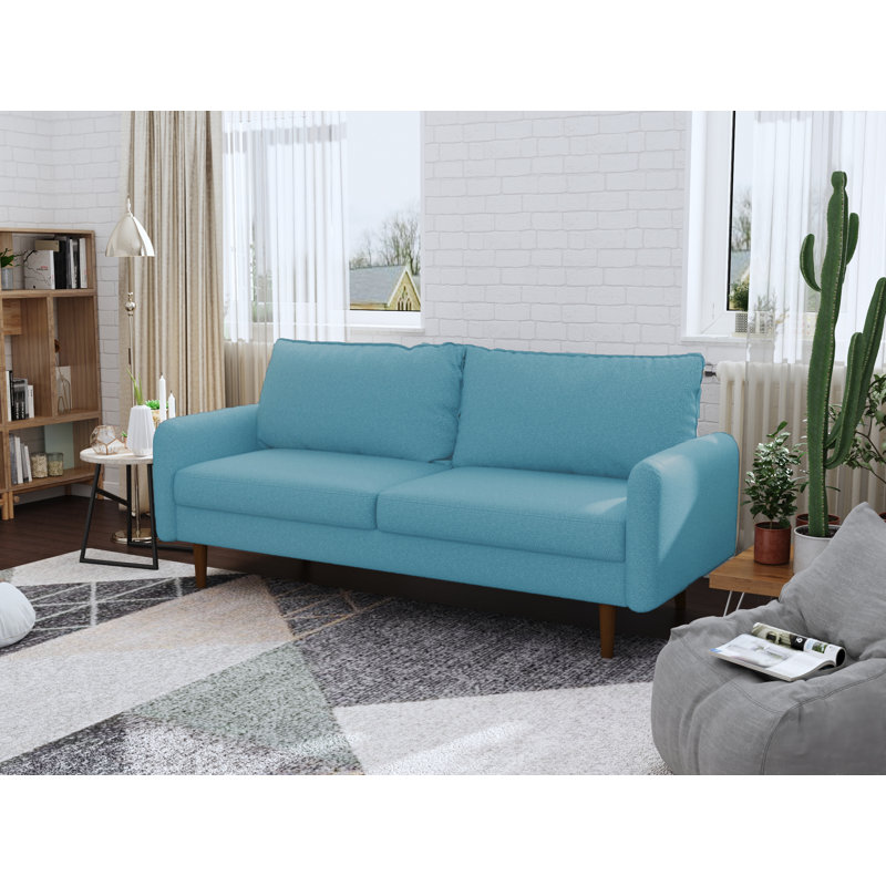 Bledian Upholstered 70'' Sofa, Light Blue Polyester