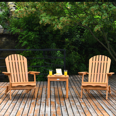3 PCS Adirondack Chair Set W/ Widened Armrest