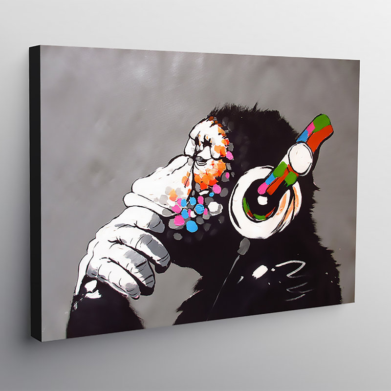 DJ Monkey by Banksy - Wrapped Canvas Print, 41cm H x 61cm W