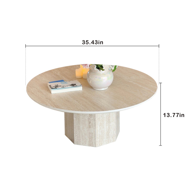 Coffee Table, 13.77" H x 35.43" L x 35.43" W