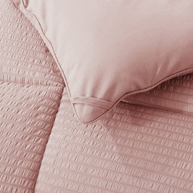 Soft Rose Pink Reversible Microfiber Queen Duvet